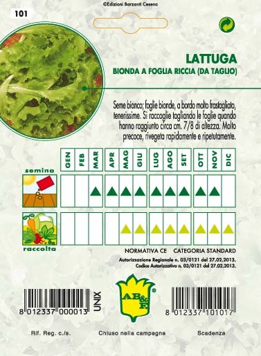 LATTUGA DA TAGLIO Bionda riccia