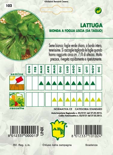 LATTUGA DA TAGLIO Bionda liscia