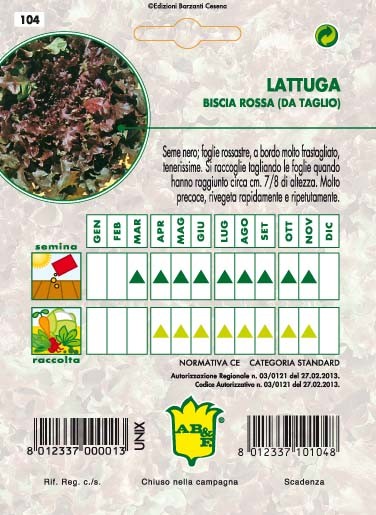 LATTUGA DA TAGLIO Rossa riccia